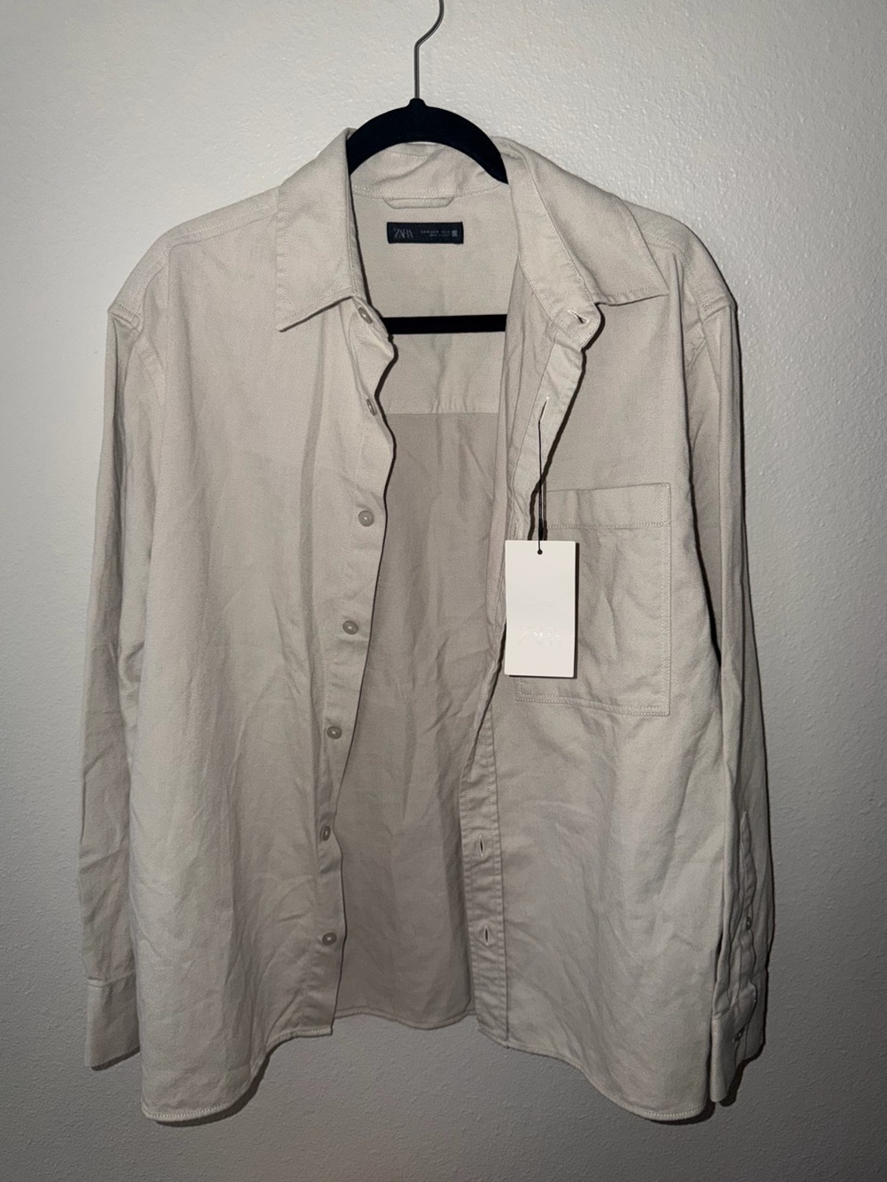 NWT ZARA MEN’S BUTTON-FRONT LONG SLEEVE